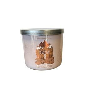 Bath & Body Works Pumpkin Smores (Marshmallow) 3 wick Candle w/Essential Oils